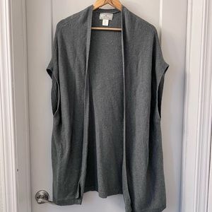 Blue-Gray long, cardigan vest